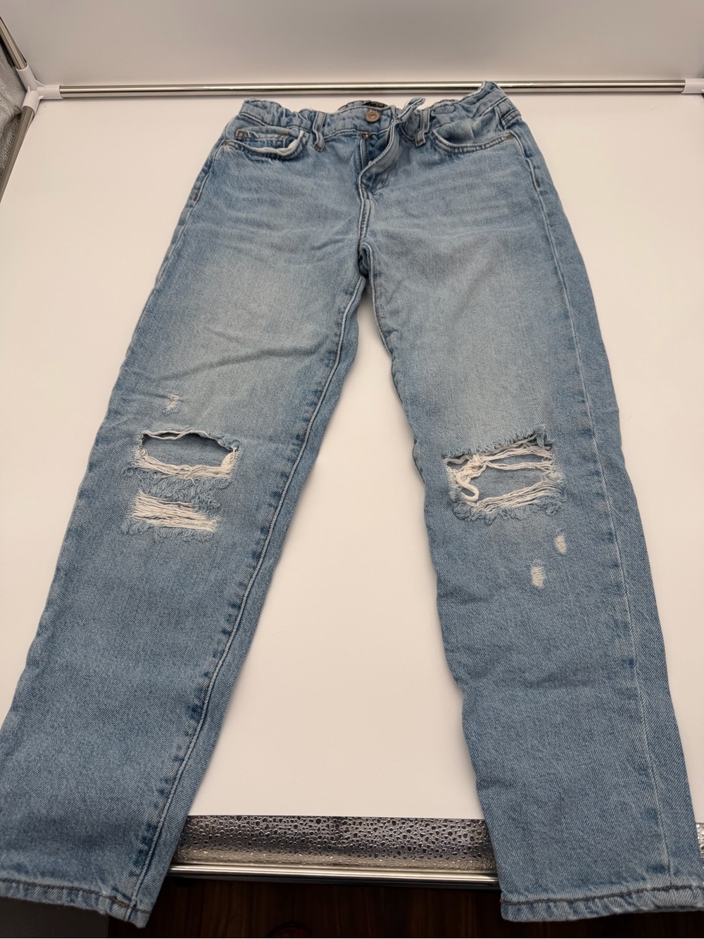 Forever 21 Light Blue Distressed Boyfriend Jeans